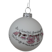 Christmas Keepsake Glass Ornament - For a Beautiful Granddaughter