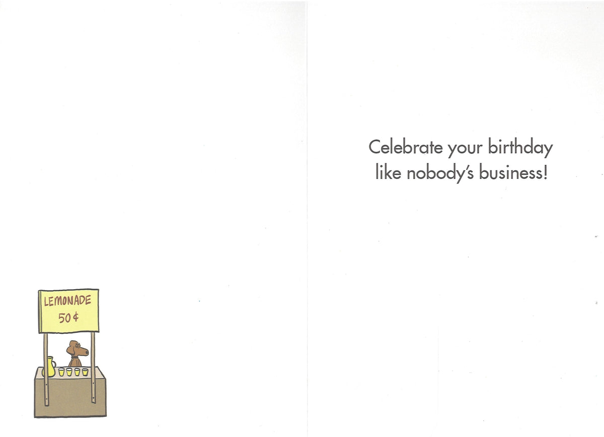 Dog Doing Business On The Lawn - Birthday Card