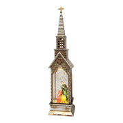 Lighted Church Waterglobe -  Holy Family