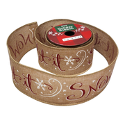 2.5" x 3 Yard Christmas Ribbon - Let it Snow