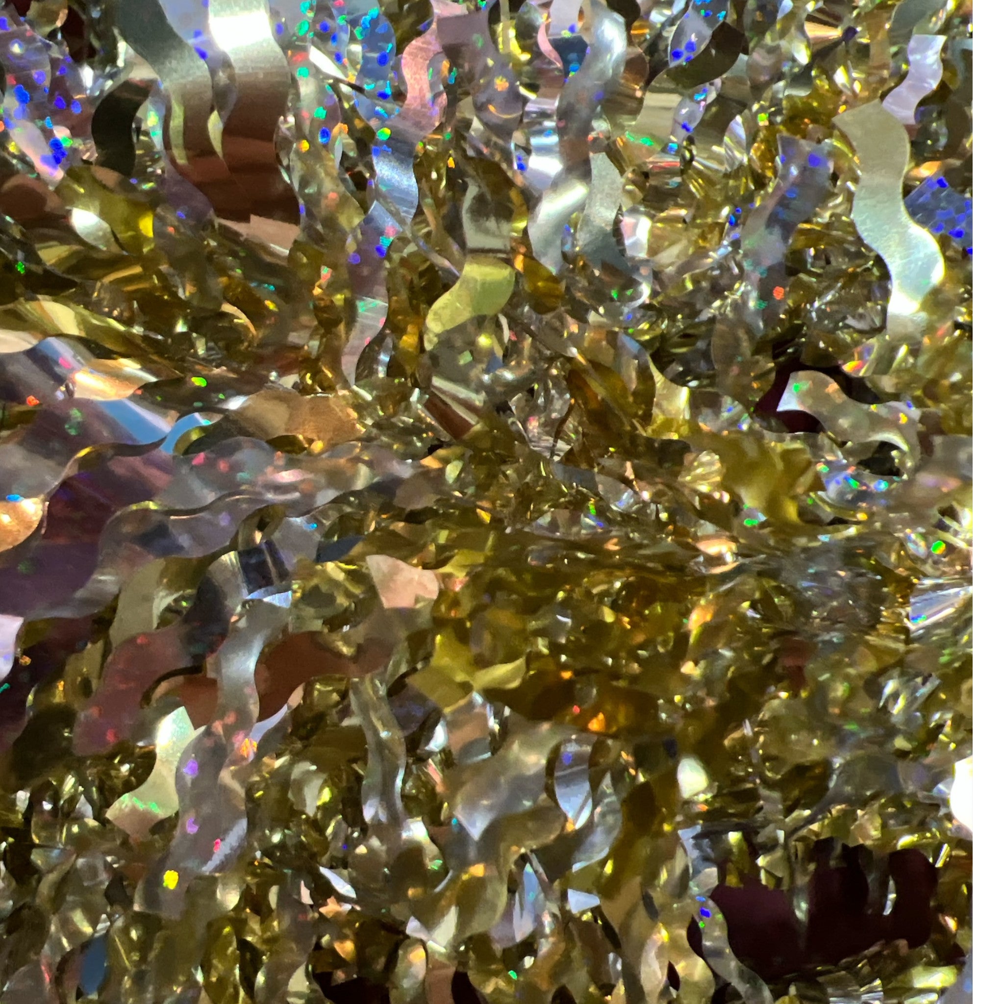 Silver and Gold Holographic  Garland  Wavy Cut  3ply