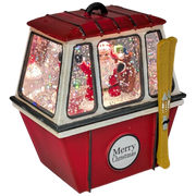 Merry Christmas Ski Gondola Lighted Snowglobe - Santa