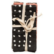 Set of 4 Square Woven Cotton Polka Dot Napkins by Homeportonline