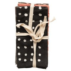 Set of 4 Square Woven Cotton Polka Dot Napkins by Homeportonline