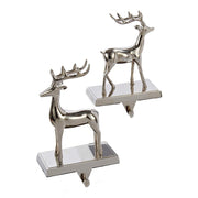 Silver Metal Reindeer Stocking Hanger -