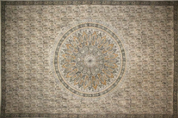 Tapestry Full Size Veggie Circle Block Green by Homeportonline