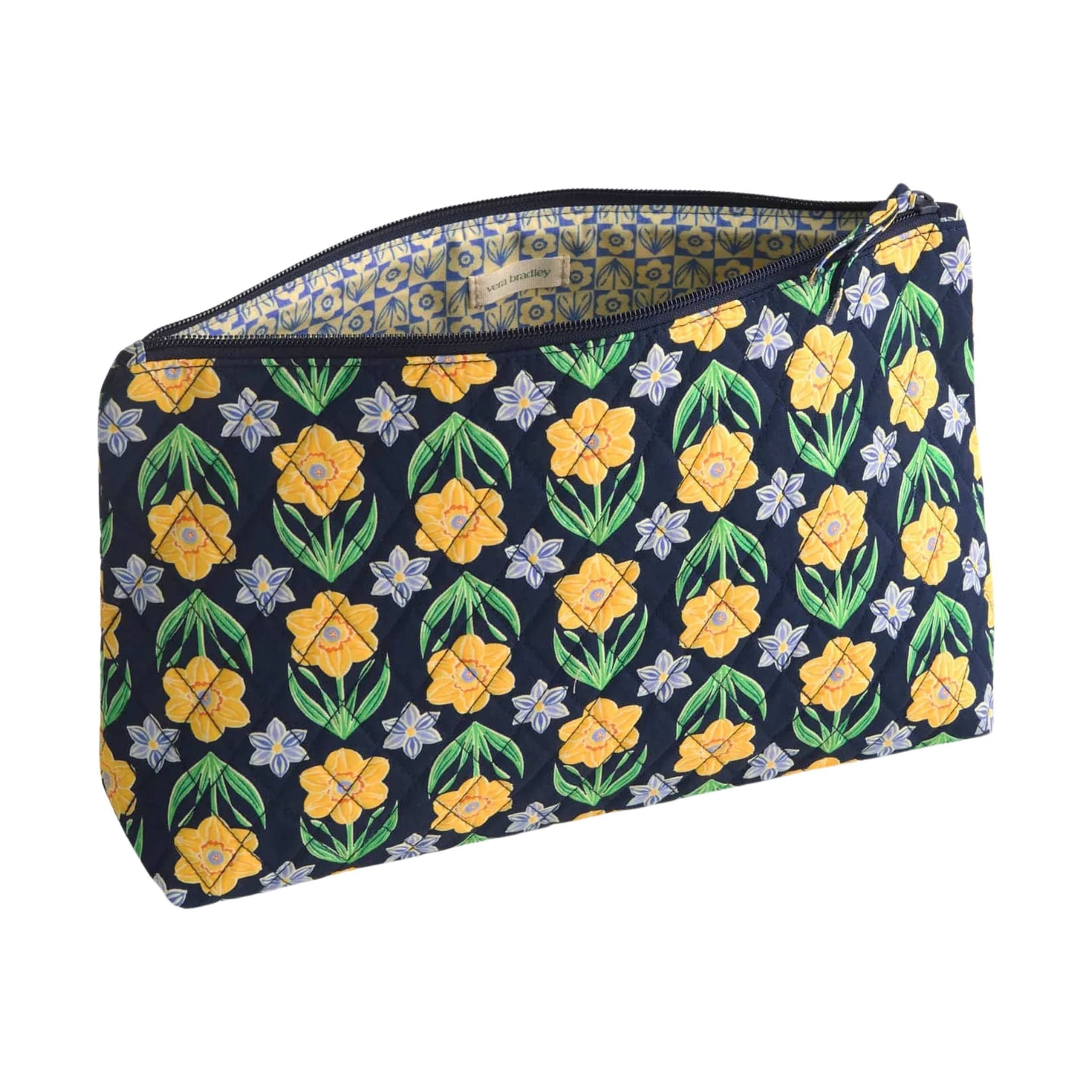 Vera Bradley Large Pouch - Daffodils In Premium Cotton by Lenny's Shoe & Apparel