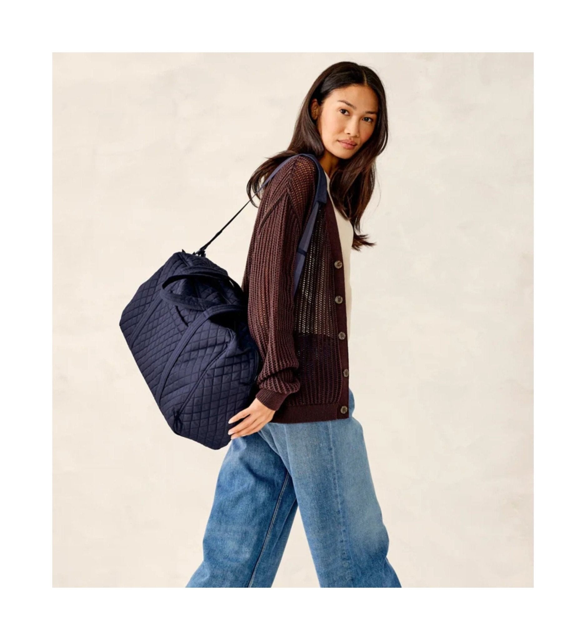 Vera Bradley Miramar Weekender Bag - Peacoat In Premium Cotton by Lenny's Shoe & Apparel