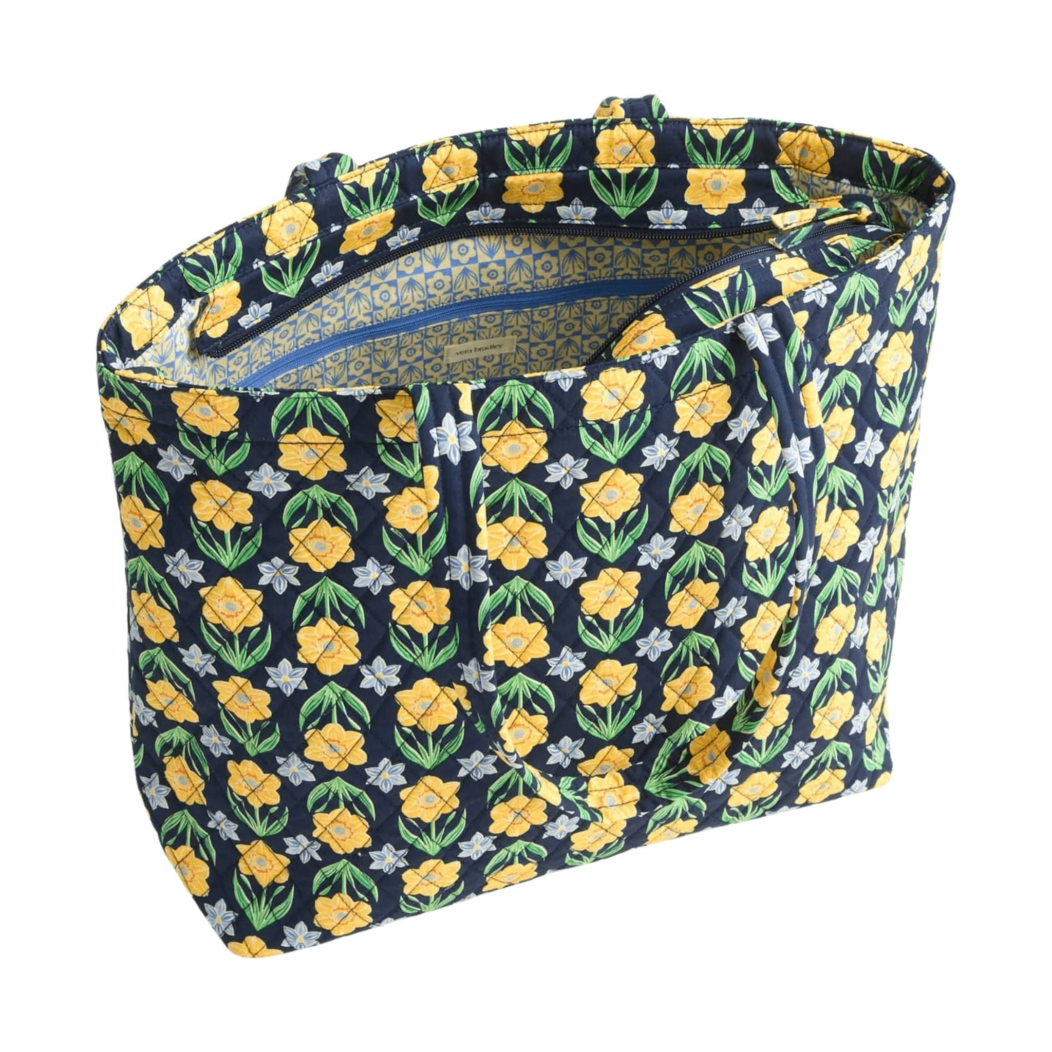 Vera Bradley Original Zip Tote - Daffodils In Premium Cotton by Lenny's Shoe & Apparel