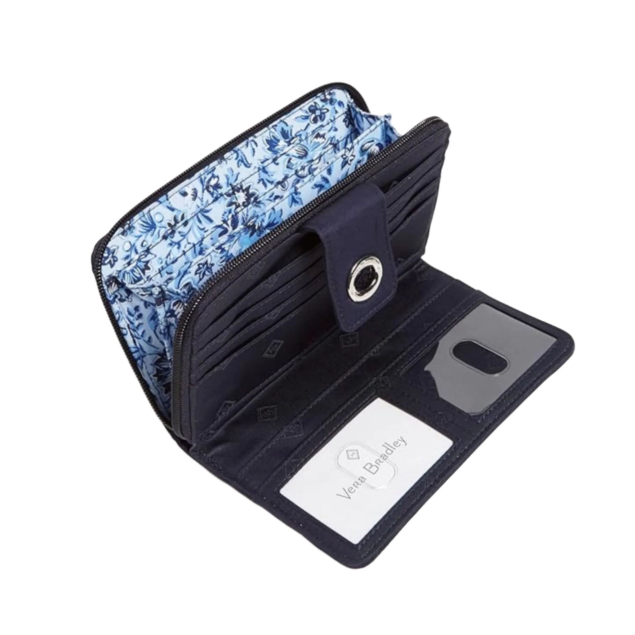 Vera Bradley RFID Turnlock Wallet - Classic Navy by Lenny's Shoe & Apparel