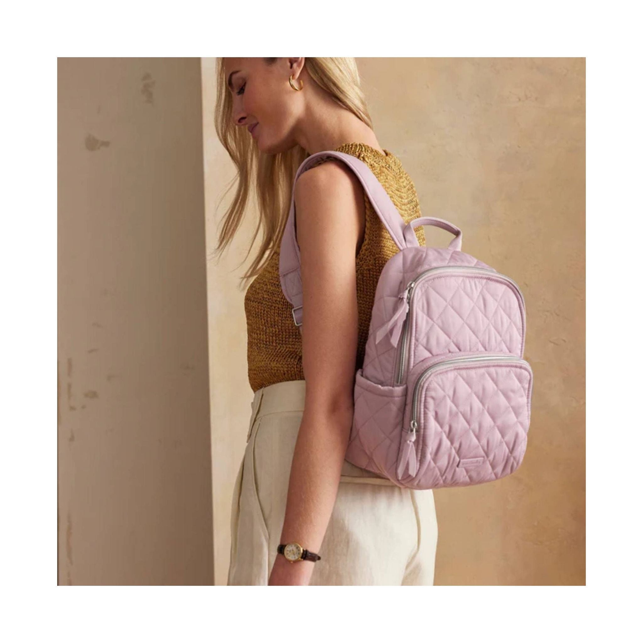 Vera Bradley Small Backpack In Performance Twill - Hydrangea Pink by Lenny's Shoe & Apparel