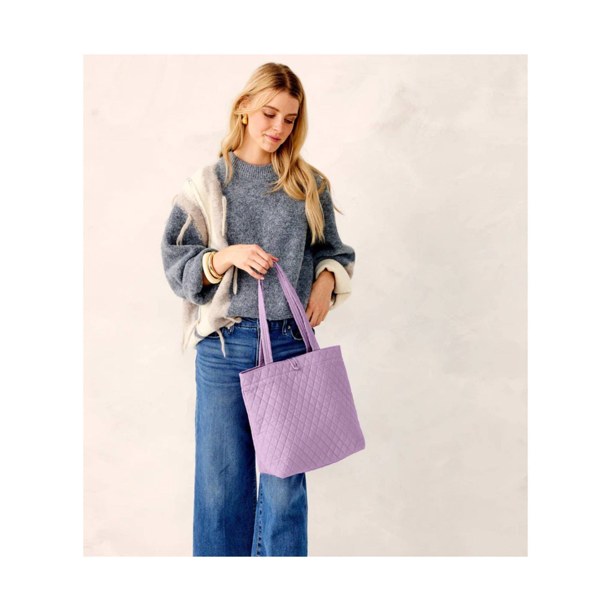 Vera Bradley Small Original Tote Bag - Purple Rhapsody In Premium Cotton by Lenny's Shoe & Apparel
