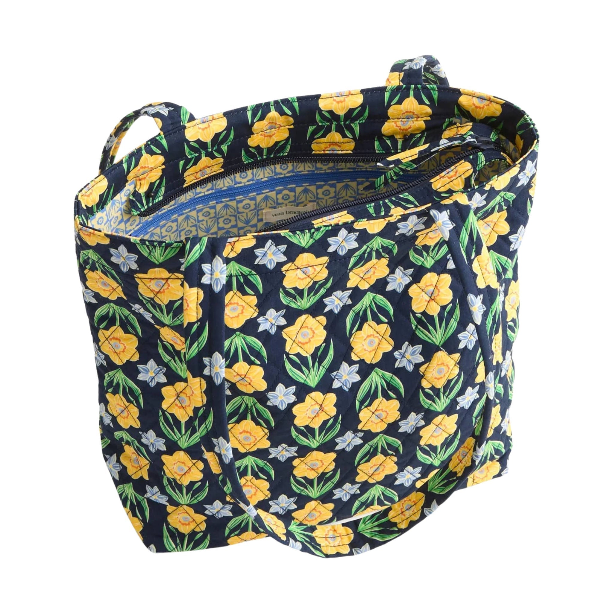 Vera Bradley Small Original Zip Tote Bag - Daffodils In Premium Cotton by Lenny's Shoe & Apparel