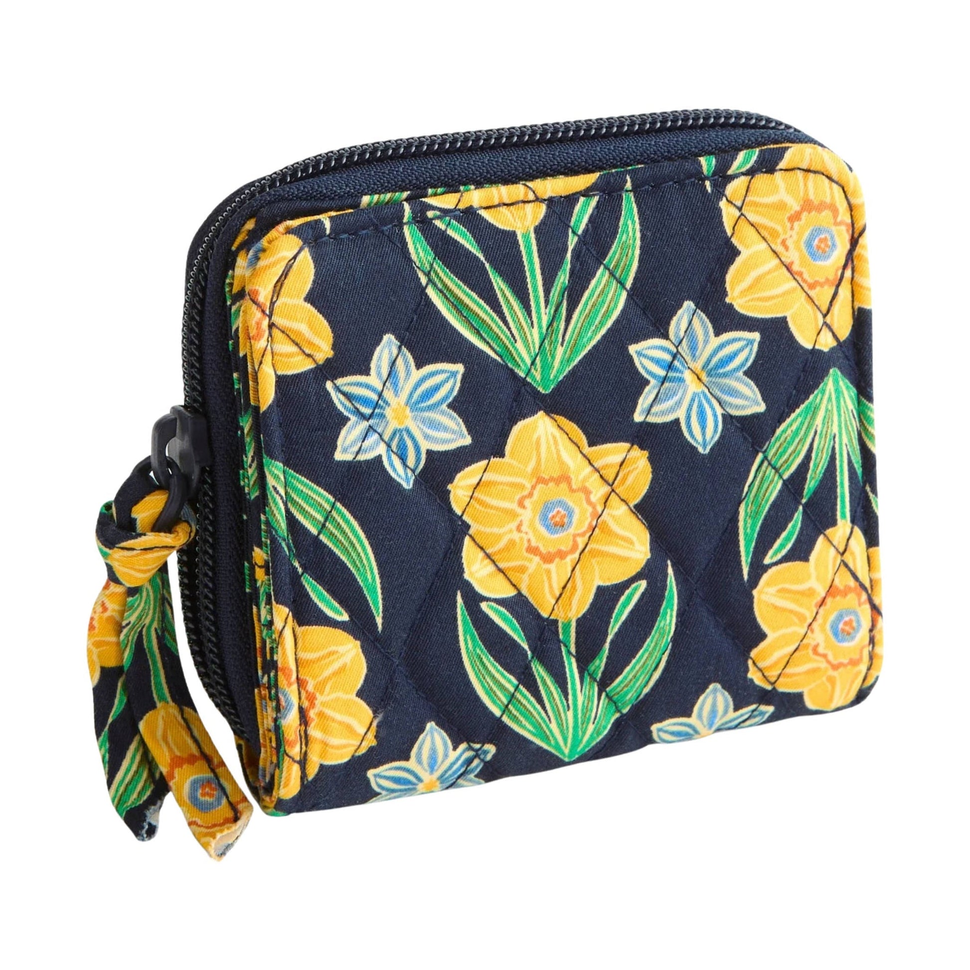 Vera Bradley Small Zip Around Wallet - Daffodils In Premium Cotton by Lenny's Shoe & Apparel