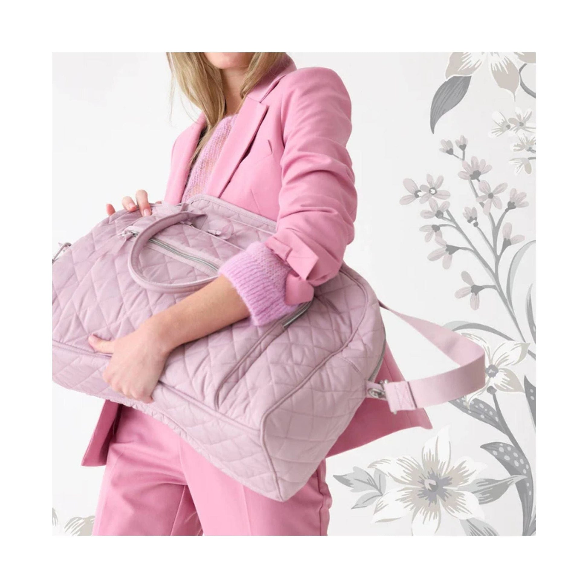 Vera Bradley Weekender Travel Bag In Performance Twill - Hydrangea Pink by Lenny's Shoe & Apparel