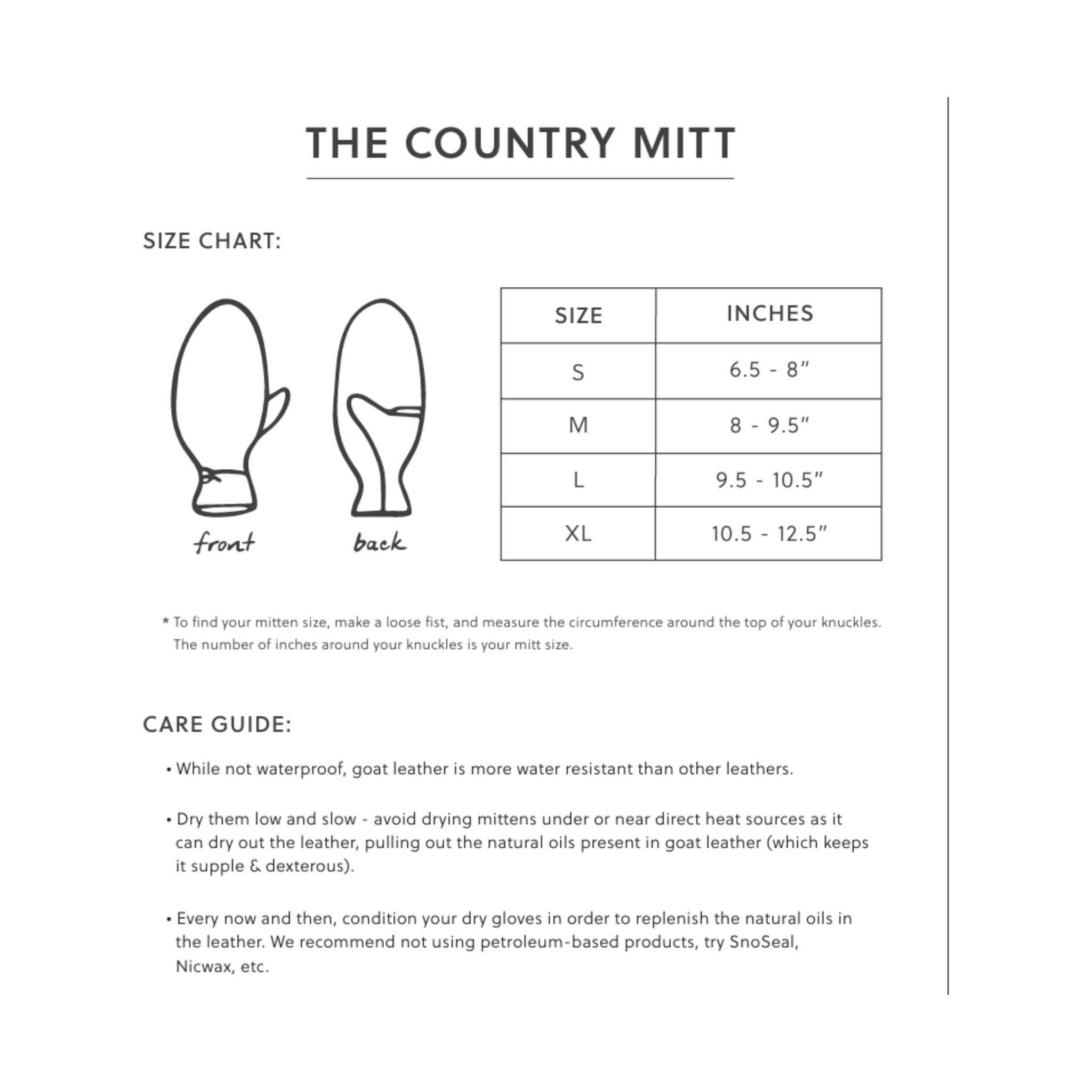 Vermont Glove/Skida The Country Mitt - Chestnut by Lenny's Shoe & Apparel