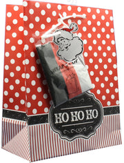 Large Gift Bag With Tissue - Spotted Ho Ho Ho