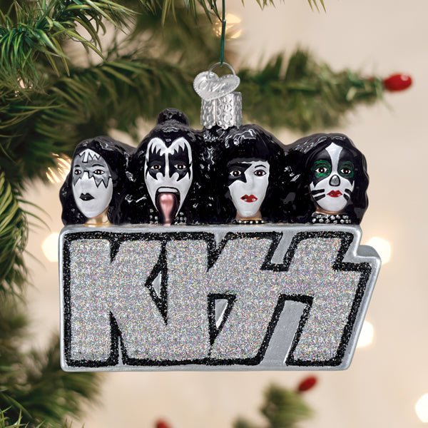 Kiss Band  Glass Ornament