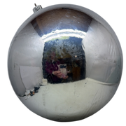 12" Commercial Shatterproof Ball Ornament - Silver