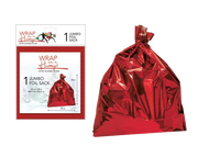 Wrap In A Hurry Jumbo Prismatic Foil Sack - Red
