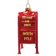 Letters For Santa Mailbox Glass Christmas Ornament