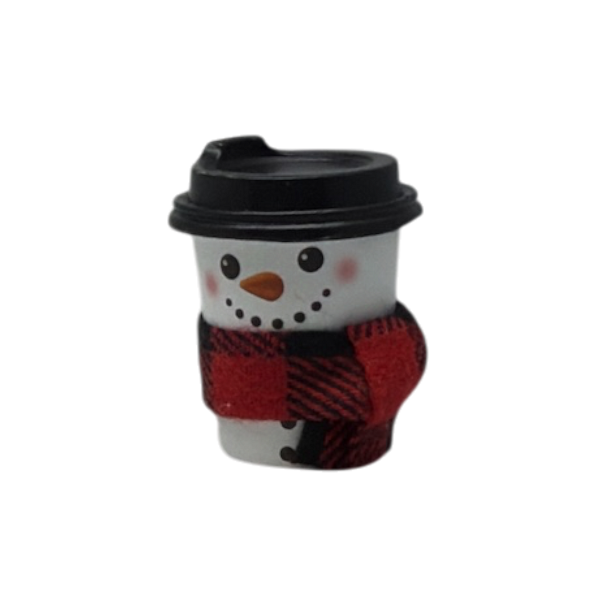 Cup Of  Cheer Snowman Charm  - Red Scarf