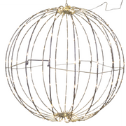 24 Inch Electric Foldable Metal Sphere With 220 Warm White Micro Led Lights