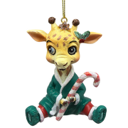 Festive Jungle Giraffe Pajama Ornament