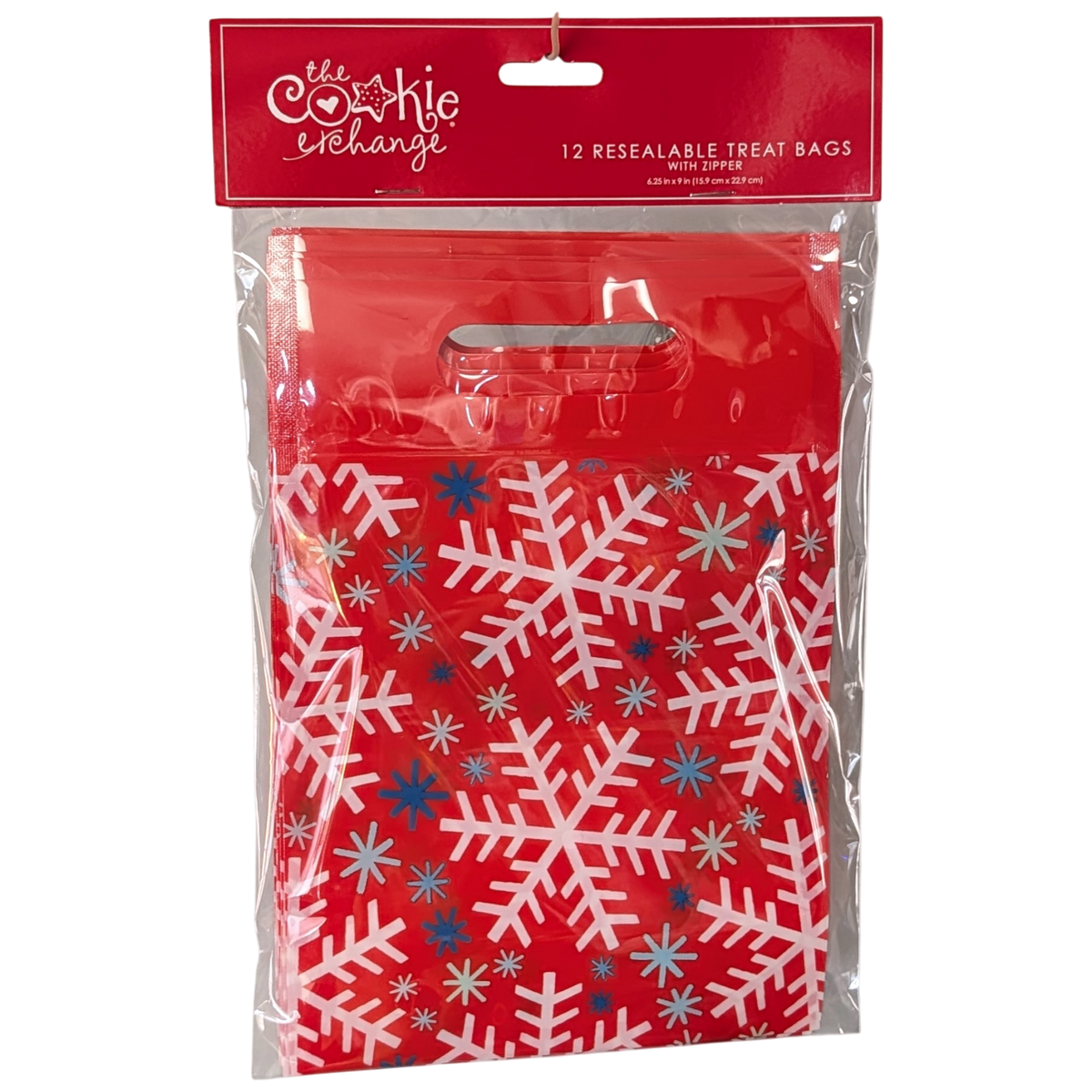 Resealable Treat Bags – Winter Snowflakes Design with Zipper (Set of 12)