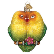 Love Birds Glass Ornament