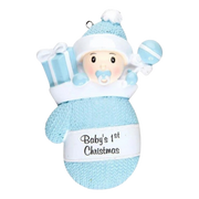 Baby Boy In Mitten - Ornament