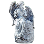 Seated Angel Garden Statue - 12 Inches Tall