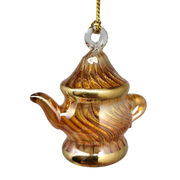 Egyptian Glass Teapot Ornaments - Spiral Gold