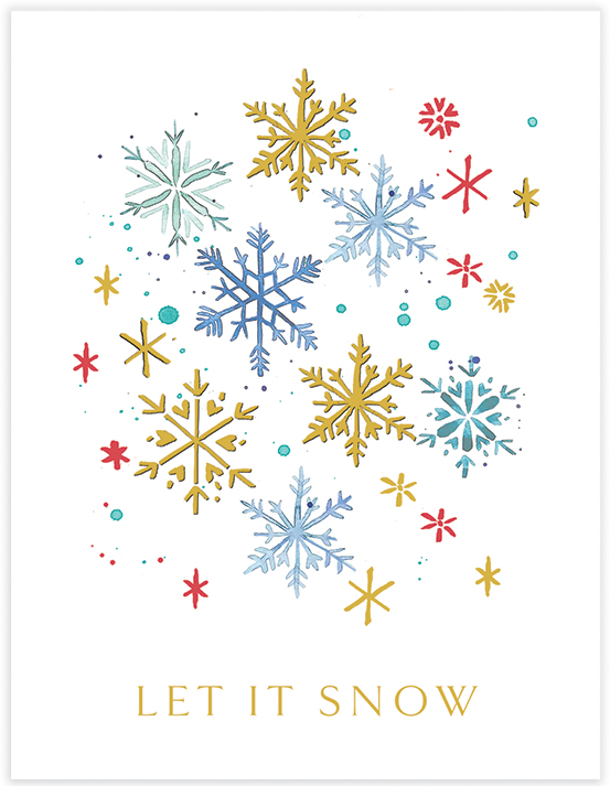 Petite Greetings Card Set (Let It Snow with Rainbow Snowflakes)