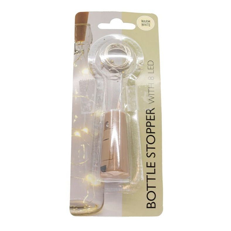 8-Light LED Fairy Light Bottle Stopper - Warm White