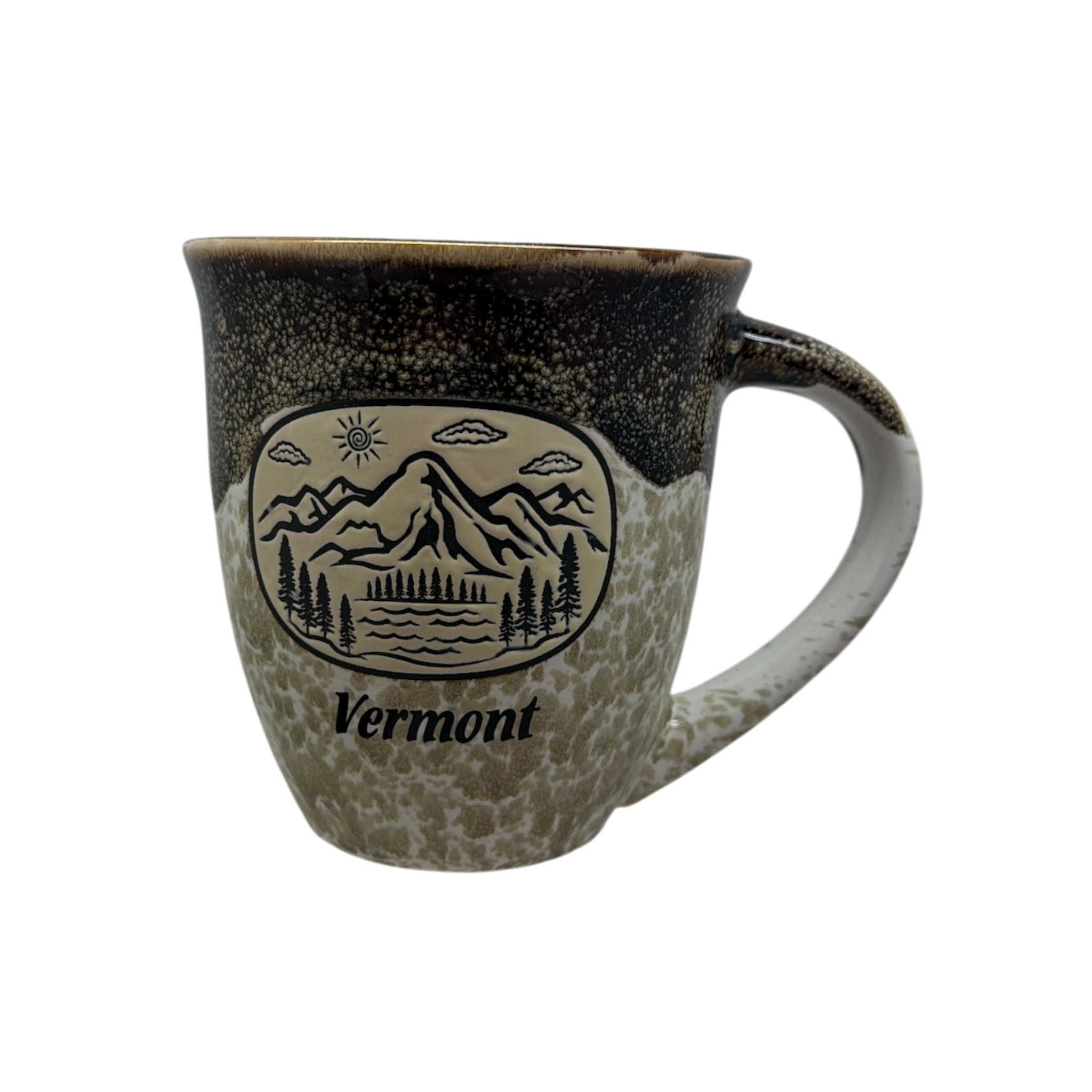 Mountain Scene Drip Glaze Mug - Earth