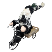 Metal Delivery Bike with Santa Gnome Rider