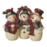 Snowman Trio holding JOY