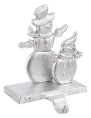 Snowman Stocking Holder  - Silver