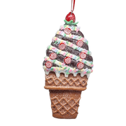 Claydough Ice Cream Ornament - Chocolate