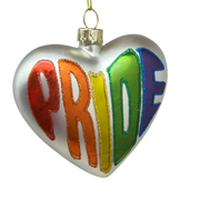 Blown Glass Pride Heart Orn