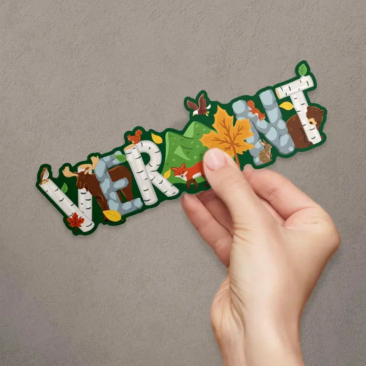 Vermont Whimsical Animals Vinyl Bumper Sticker