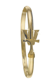Vermont  Hook Bracelet with Gold 'VT' - 4mm Band - 6.5 Inch