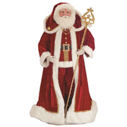 Kringle Klaus Elegant Santa With Staff - 72 Inches Tall