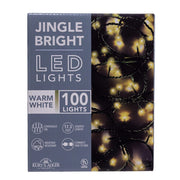 Jingle Bright 100 LED Light Set - Warm White - Green Wire