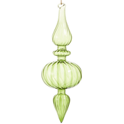 10" Green Transparent Spire Finial Ornament