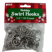 Silver Swirl Ornament Hooks