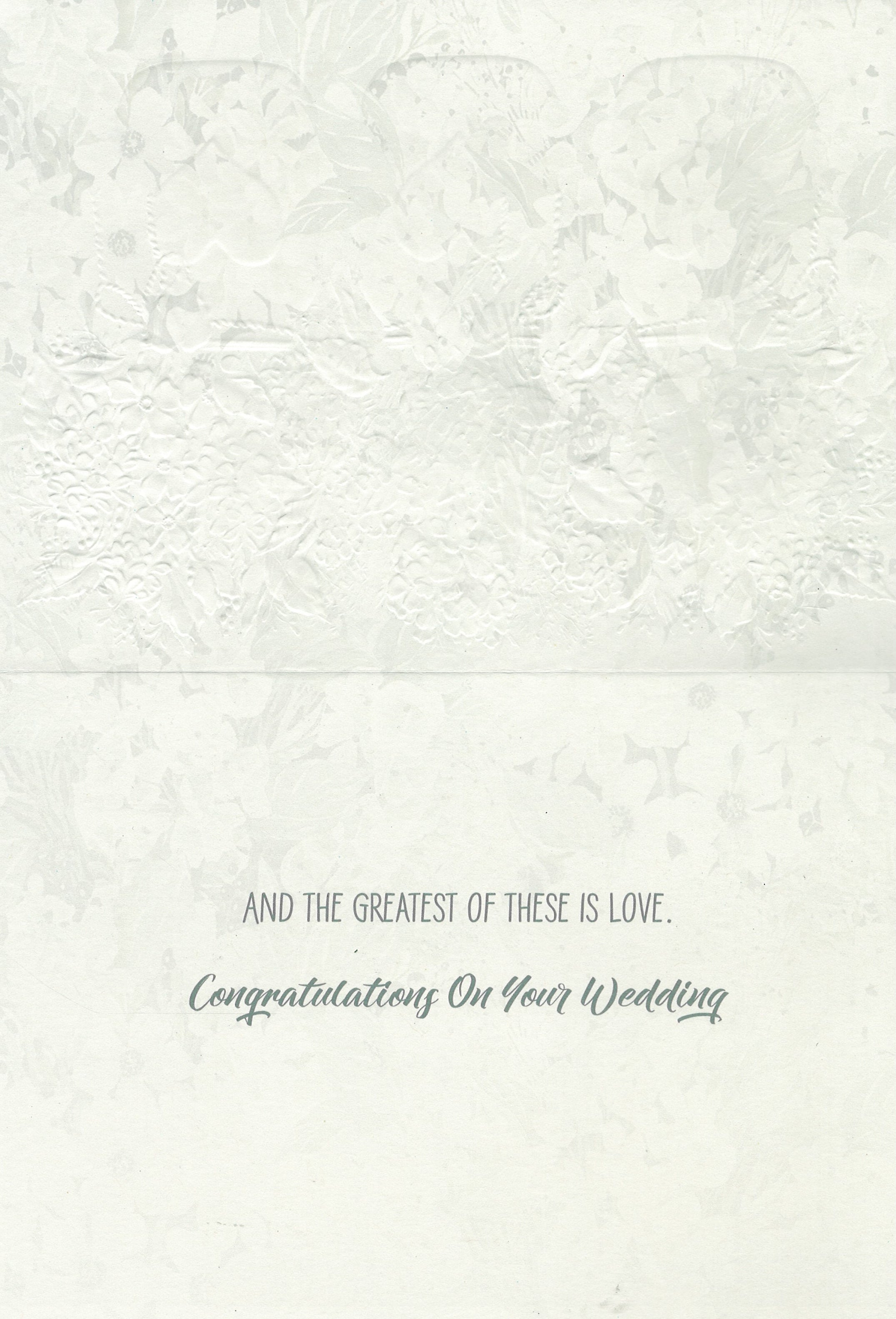 Faith Hope Love Card  - Wedding Card