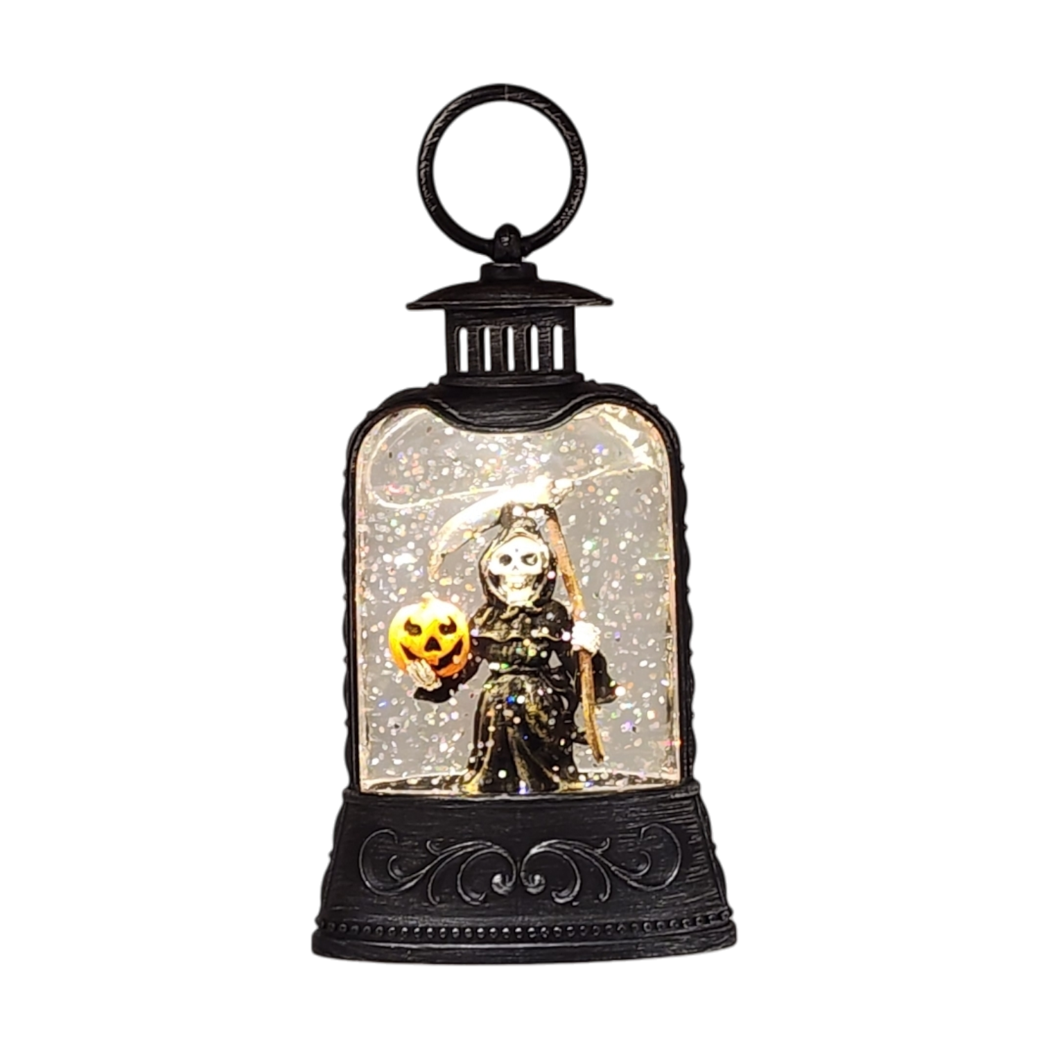 Lighted Waterglobe Lantern - Grim Reaper