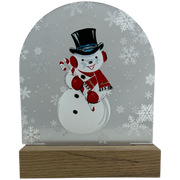 LED Snowman Acrylic Shelf Sitter